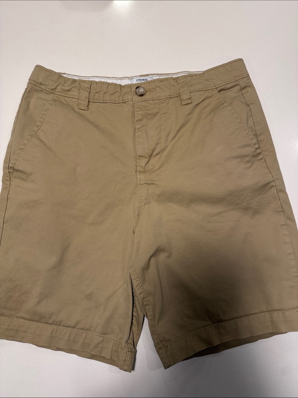 Crown & Ivy Boy’s Tan Flat-Front Casual Shorts
